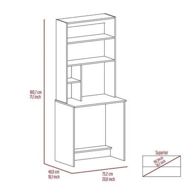 ESCRITORIO ESTANTE MUEBLES CRISOSTOMO HOME OFICCE 75 CM X 75 CM DE MELAMINA WENGUE - 5