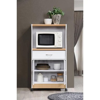 ALACENA MUEBLES CRISOSTOMO HOME MELAMINA DE CON RUEDAS BLANCO - 2