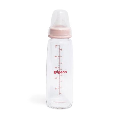 PIGEON - BIBERÓN PERISTÁLTICO DE VIDRIO 240 ML / 8OZ. ROSADO - 1
