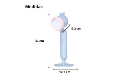 LAMPARA EL MEJOR PRECIO ANIMALITO CELESTE RECARGABLE TACTIL NIÑOS - 5