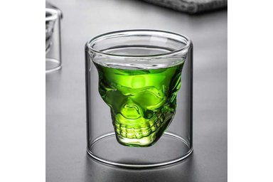 VASO EL MEJOR PRECIO DOOMED SKULL TRANSPARENTE SHOT MODELO GRANDE 150 ML - 4