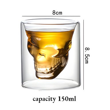 VASO EL MEJOR PRECIO DOOMED SKULL TRANSPARENTE SHOT MODELO GRANDE 150 ML - 5