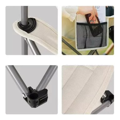 SILLA PLEGABLE PORTÁTIL PARA CAMPING Y PLAYA FLEX TAMAÑO S BLANCO - 5