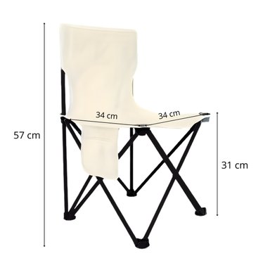 SILLA PLEGABLE PORTÁTIL PARA CAMPING Y PLAYA FLEX TAMAÑO S BLANCO - 6