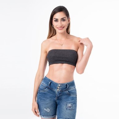 TOPS STRAPLESS ELDA RIB LYCRADO MUJER - 1