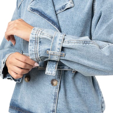 CASACA DENIM MUJER PIONIER AZUL DEYAM -C - 4