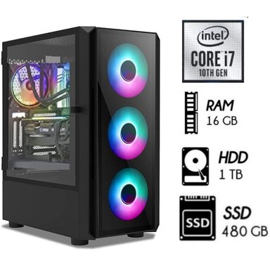 COMPUTADORA PC CORE I7-10TH DISCO 1TB SSD 480 RAM 16 CASE GAMER - 1
