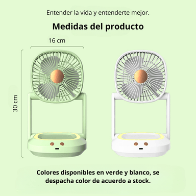 VENTILADOR PORTATIL DE ESCRITORIO Y PARED CON LUZ LED RECARGABLE XHS03 - 6