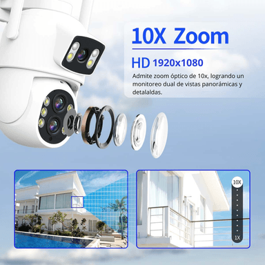 CÁMARA SEISA IPC-SY9 WIFI FULL HD SEGURIDAD IP 360° DOBLE LENTE ZOOM 10X NEGRO - 2