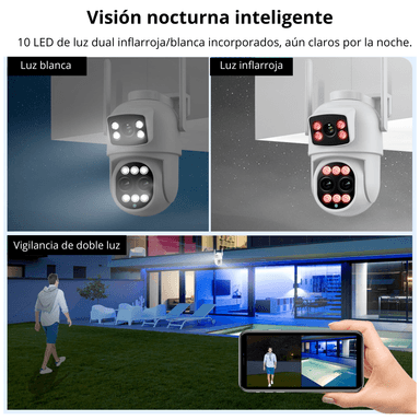 CÁMARA SEISA IPC-SY9 WIFI FULL HD SEGURIDAD IP 360° DOBLE LENTE ZOOM 10X NEGRO - 4