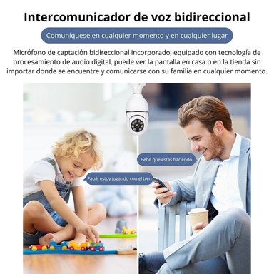 FOCO CÁMARA WIFI E27 FULL HD 360° CON VISIÓN NOCTURNA Y AUDIO - 4