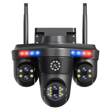 CÁMARA DE SEGURIDAD WIFI PTZ 360° TRIPLE LENTE UHD CON ZOOM 10X VISIÓN NOCTURNA AUDIO Y SIRENA - 1