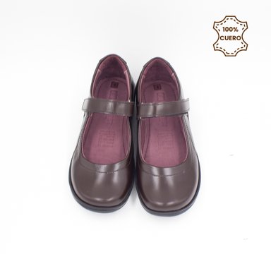 ZAPATOS NIÑA ANNIE CUERO MARRON - 4