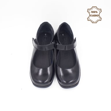 ZAPATOS PEGA PEGA NIÑA CHARLOTTE CUERO NEGRO - 4