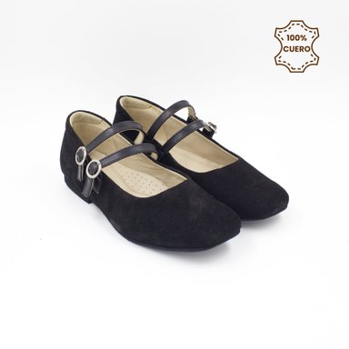 BALLERINAS MUJER BRUNA GAMUZA NEGRO - 2