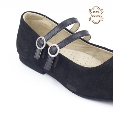 BALLERINAS MUJER BRUNA GAMUZA NEGRO - 3