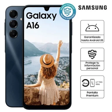 CELULAR SAMSUNG GALAXY A16 4G 128GB, 4GB RAM, CÁMARA TRASERA 50MP Y FRONTAL 13MP, 6.7', NEGRO - 1