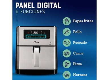 OSTER FREIDORA DE AIRE DIGITAL CON CAPACAIDAD DE 9L DIAMOND FORCE CKSTAF90D - 4