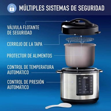 MULTI OLLA RÁPIDA XL OSTER 7.5L CKSTPCEC8801 | 14 FUNCIONES, COCCIÓN RÁPIDA Y SALUDABLE - 5