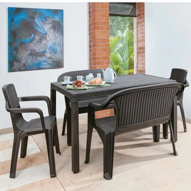 MESA ETERNA WENGUE 80.5X80.5X72.5CM ALTO - 3