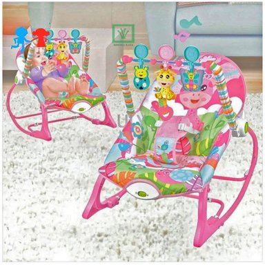 SILLA MECEDORA VIBRADORA MUSICAL MULTITOYS JIRAFA ROSADO - 2