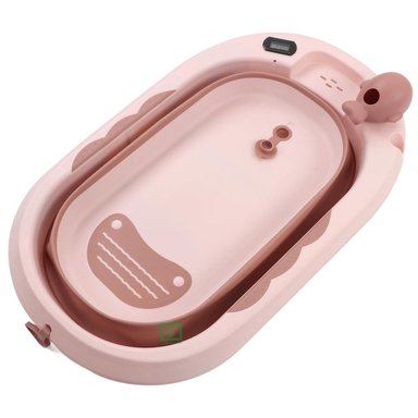 BAÑERA TINA DE BAÑO PLEGABLE BALLENITA CON TERMÓMETRO ROSA - 3