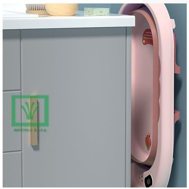 BAÑERA TINA DE BAÑO PLEGABLE BALLENITA CON TERMÓMETRO ROSA - 5