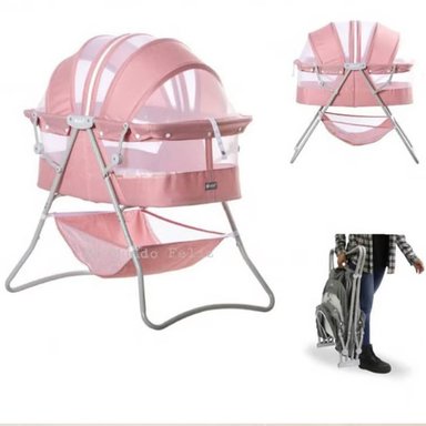 CUNA PORTÁTIL PLEGABLE PARA BEBÉ »DOLLY» PINK - 2