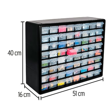 ORGANIZADOR TRUPER NEGRO 64 GAVETAS 20 PULGADAS - 5