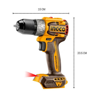 TALADRO INGCO ATORNILLADOR CDLI206021 CHUCK METALICO 1/2' 60NM BRUSHLESS - 2