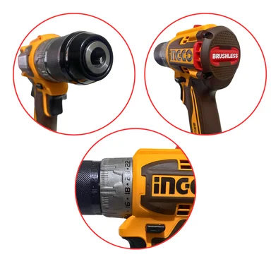 TALADRO INGCO ATORNILLADOR CDLI206021 CHUCK METALICO 1/2' 60NM BRUSHLESS - 3
