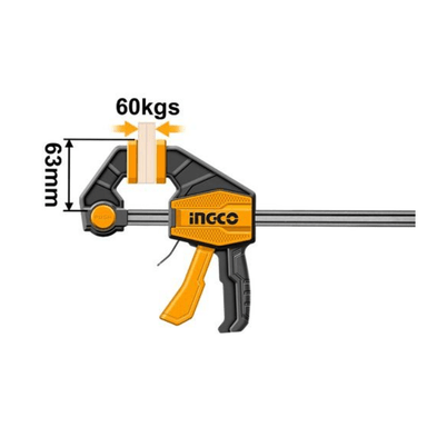 PRENSA INGCO HQBC01603 RÁPIDA 18' AUTO AJUSTABLE SOPORTA 60KG - 2