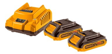TALADRO INGCO CIDLI20668 PERCUTOR 66NM INDUSTRIAL + 2 BATERÍAS 2AH - 8