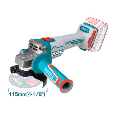 AMOLADORA INALÁMBRICA 20v + BATERÍA 4AH Y CARGADOR TOTAL - 3