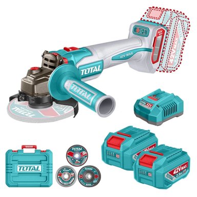 AMOLADOR INALÁMBRICA 1280W 4-1/2' + 2 BATERÍA Y CARGADOR 42V TOTAL - 1