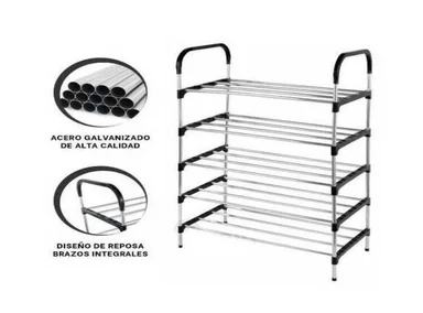 ORGANIZADOR DE CALZADOS MULTIUSO ZAPATERO DE 5 NIVELES NEGRO - 2