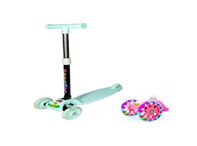 SCOOTER PLEGABLE PARA NIÑOS CON LUCES VERDE - 1
