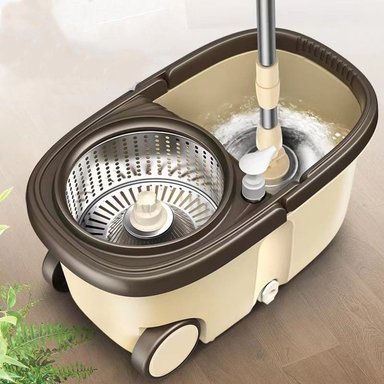 SET LIMPIEZA WO WEI TRAPEADOR MOPA GIRATORIA + BALDE ESCURRIDOR RUEDAS + REPUESTO - 3