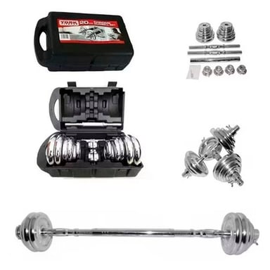 SET PESAS YORK MANCUERNAS 30KG BARRA ADAPTADORA - 4
