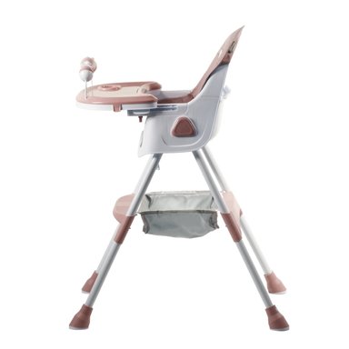 SILLA DE COMER PLEGABLE DOBLE BANDEJA LUNA ROSADO - 2