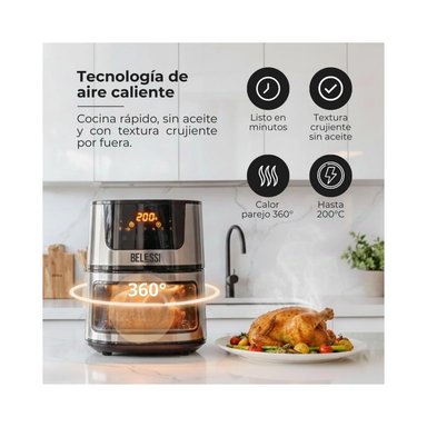 FREIDORA DE AIRE BELESSI 4.5LT 2400W BLSE003 - 4