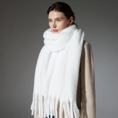 MAXI BUFANDA SOFT DE TEJIDO ULTRA SUAVE | BLANCO - 2