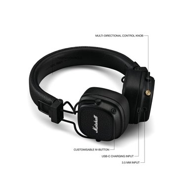 AUDÍFONOS BLUETOOTH MARSHALL MAJOR V ON-EAR WIRELESS 100HRS NEGRO - 4