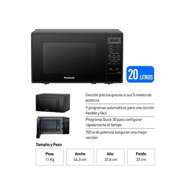 HORNO MICROONDAS PANASONIC 20L - SB25JBRPK - 3