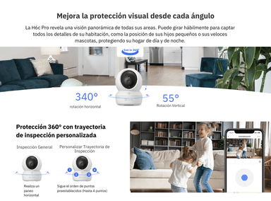 CÁMARA SEGURIDAD EZVIZ WIFI INTERIORES LENTE 360 H6C PRO FULL HD + SD 64 GB HASTA 256 GB - 4