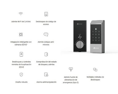 CERRADURA INTELIGENTE EZVIZ DL04 DESBLOQUEO REMOTO BATERIA - 2