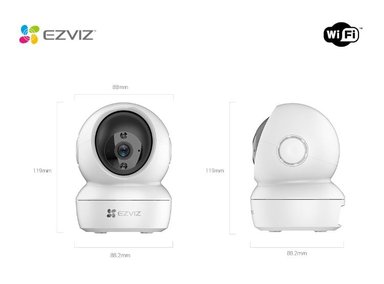 KIT DE 2 CÁMARA DE SEGURIDAD WIFI H6C 3K 5MP + MICRO SD 128GB PARA INTERIORES EZVIZ - 2