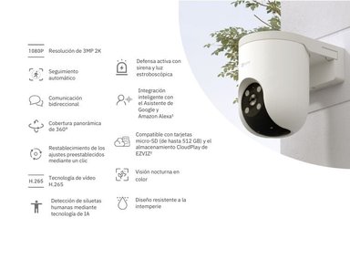 KIT DE 3 CÁMARA DE SEGURIDAD WIFI H8C 2K 3MP PARA EXTERIOR HOGAR EZVIZ - 2