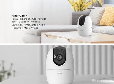 CÁMARA SEGURIDAD RANGER 2 5MP 3K + MICRO SD 64GB INTERIOR MOVIMIENTO PAN/TILT - 2