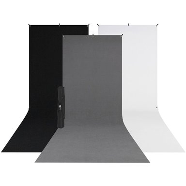 ACCESORIO FOTOGRAFÍA WESTCOTT X-DROP 3-PACK SWEEP BACKDROP KIT WHITE/BLACK/GRAY 5 X 12' - 1
